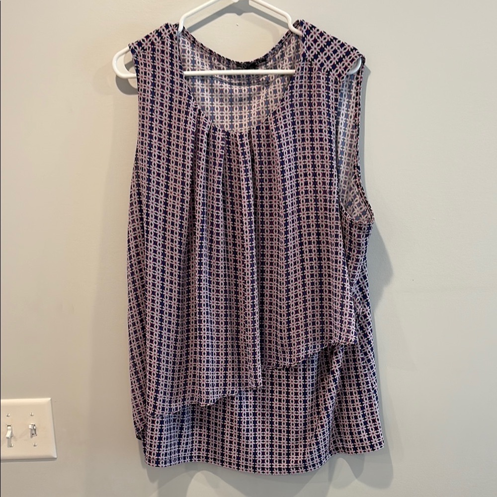 Roz & Ali Pink and Blue Patterned Top